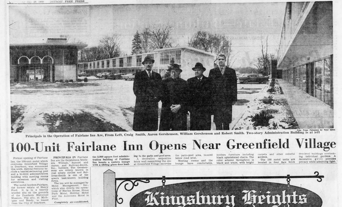 Fairlane Inn - January 1960 Article (newer photo)